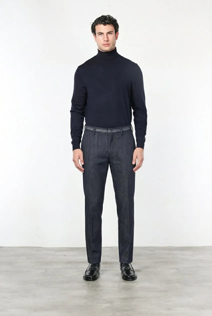 Mason's New York Elegance Pantalone Chino Uomo Blu Navy Regular