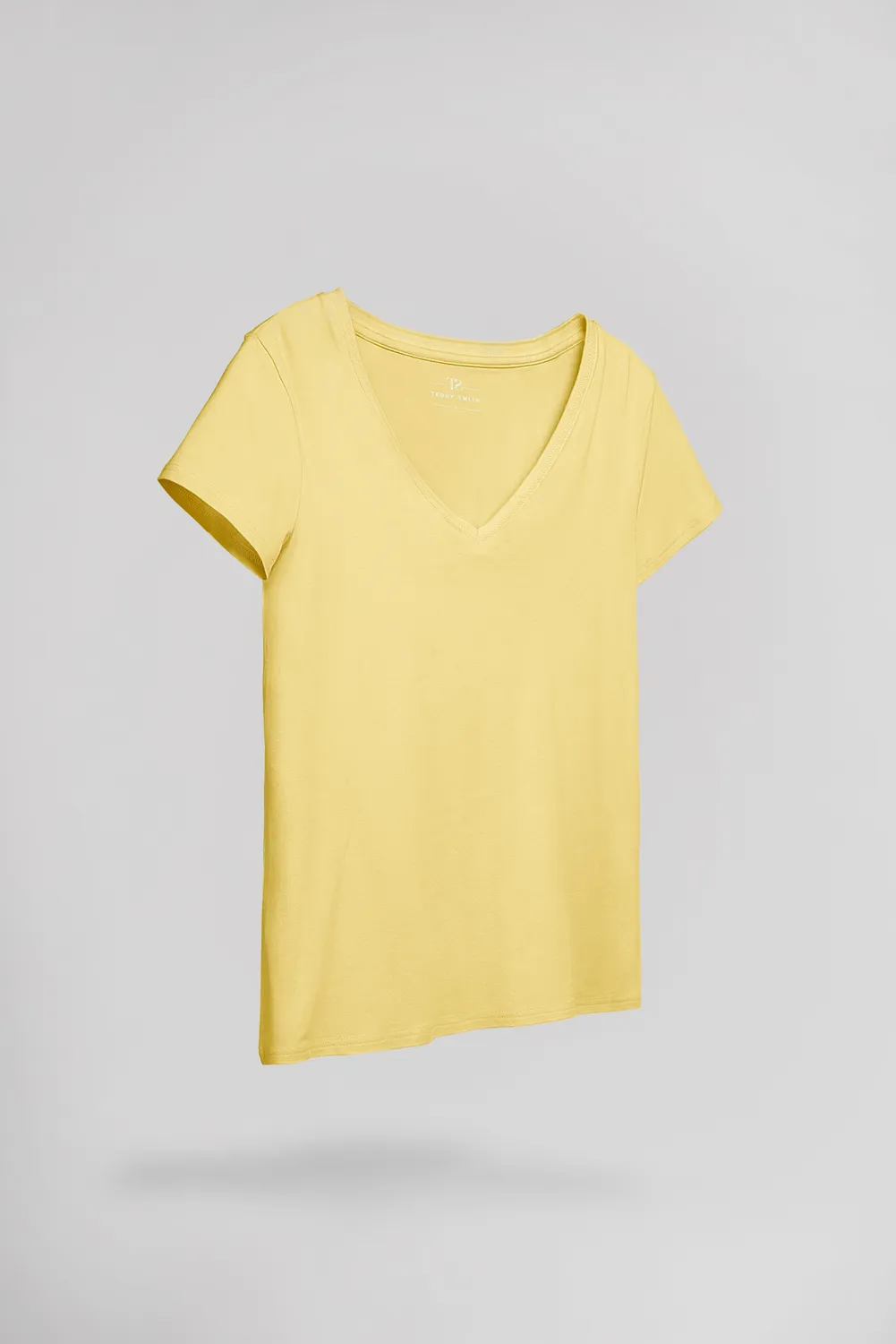 Teddy Smith T-Mia MC t-shirt giallo limone scollo V donna