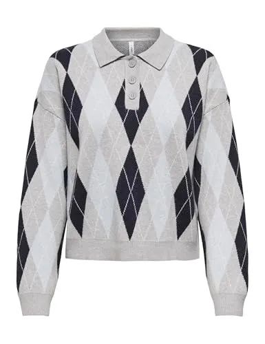 ONLY Onlibi Polo maglia a quadri manica lunga