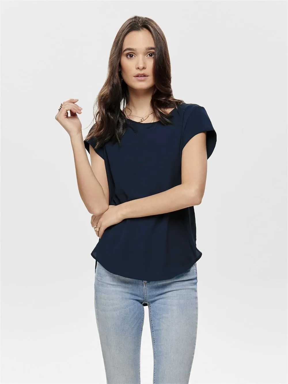 ONLY Onlvic Top Donna Fluido con Zip
