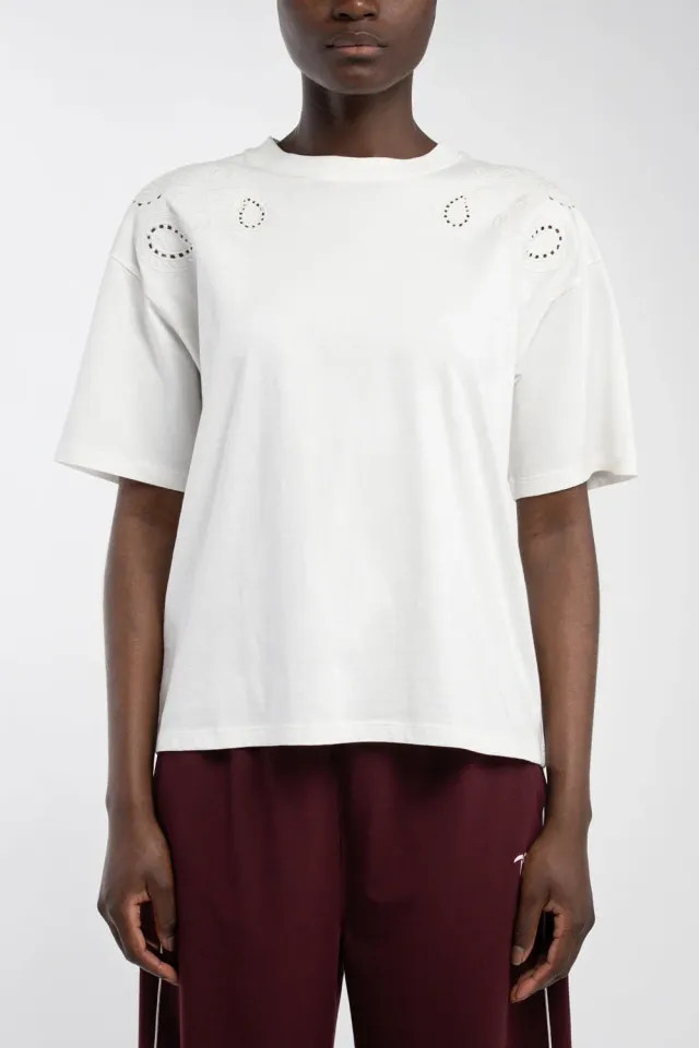 Teddy Smith T-Lyana MC Middle White t-shirt donna bianca oversize