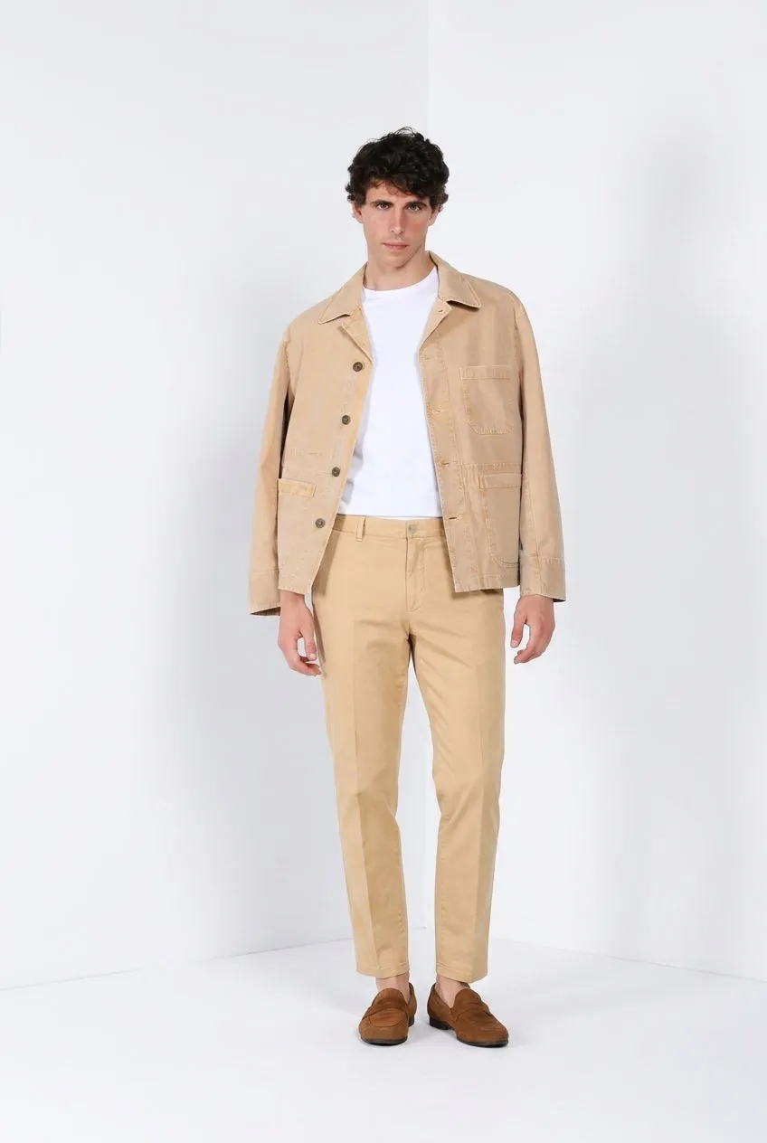 Mason's Madison M74 Chino Uomo Kaki Carrot Fit Stretch