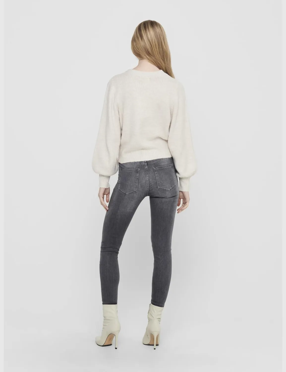 ONLY ONLELSA maglione donna in maglia mélange pietra