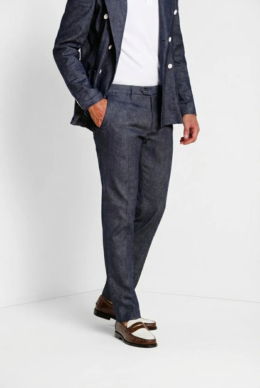 Mason's Milano pantalone chino denim blu extra slim