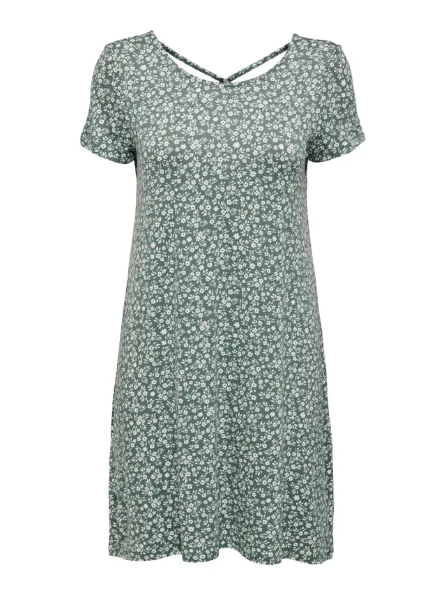 ONLY Onlbera Back Lace Up S/S Dress Jrs Noos vestito schiena allacciata