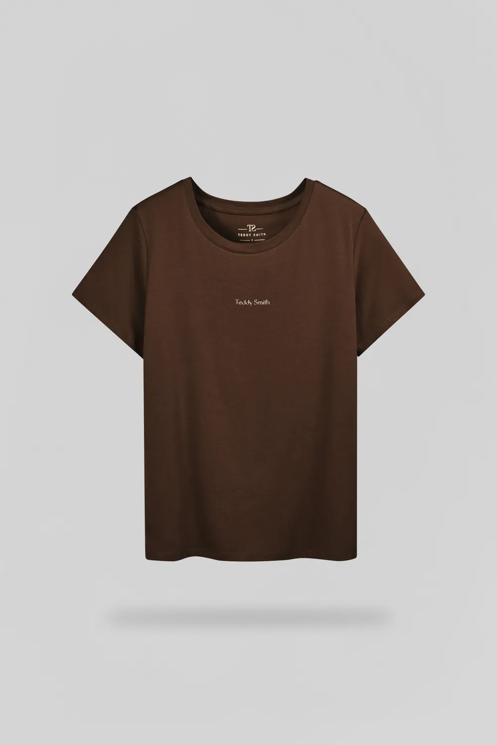 Teddy Smith T-Ribelle T-Shirt Donna Cioccolato Cotone Regular