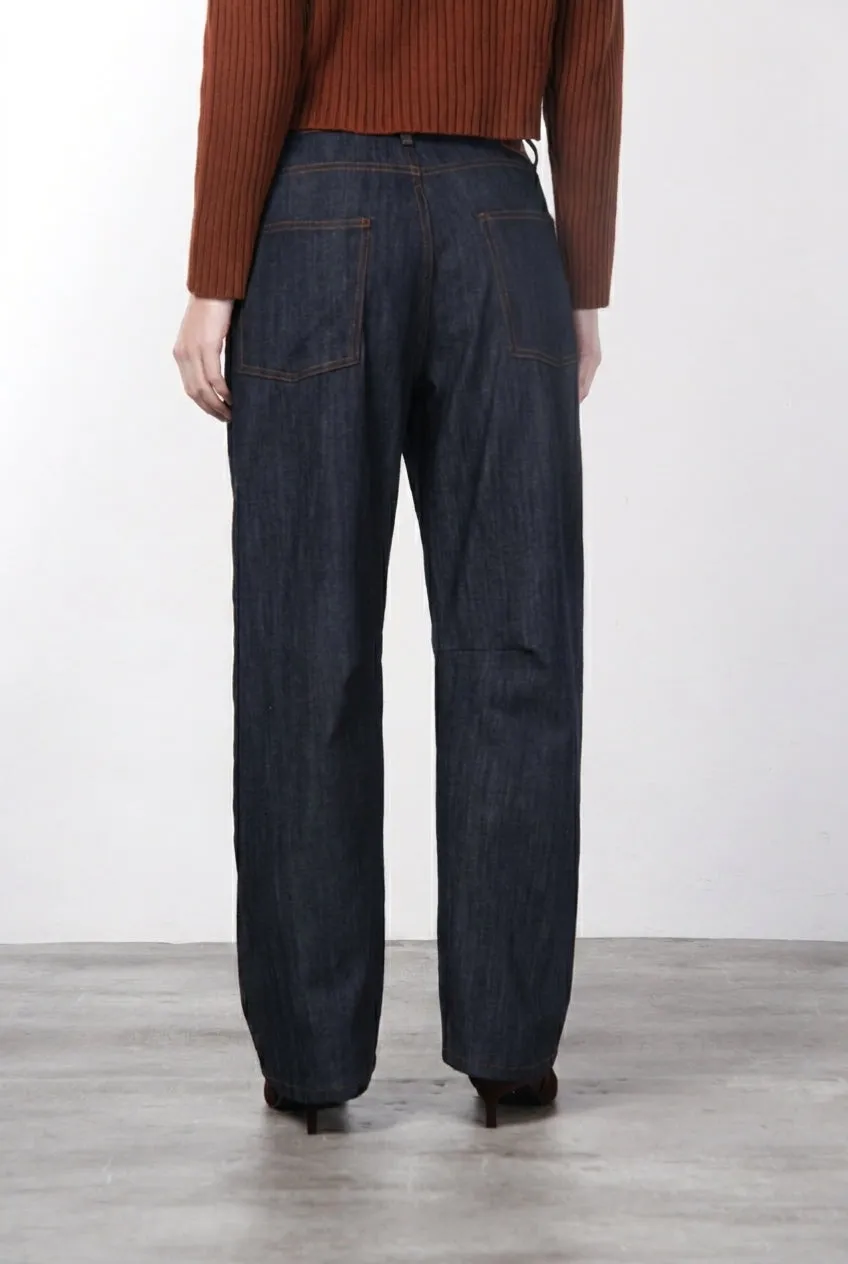 Mason's Vivienne chino denim blu navy baloon fit