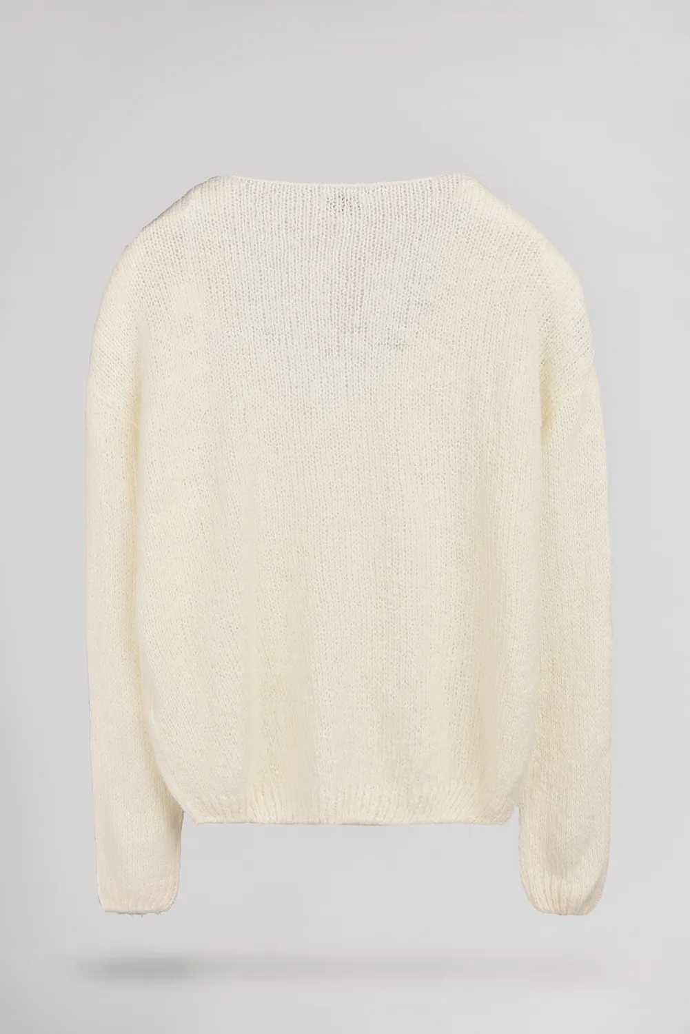 Teddy Smith G-Mela Gilet donna bianco alpaca bottoni perla