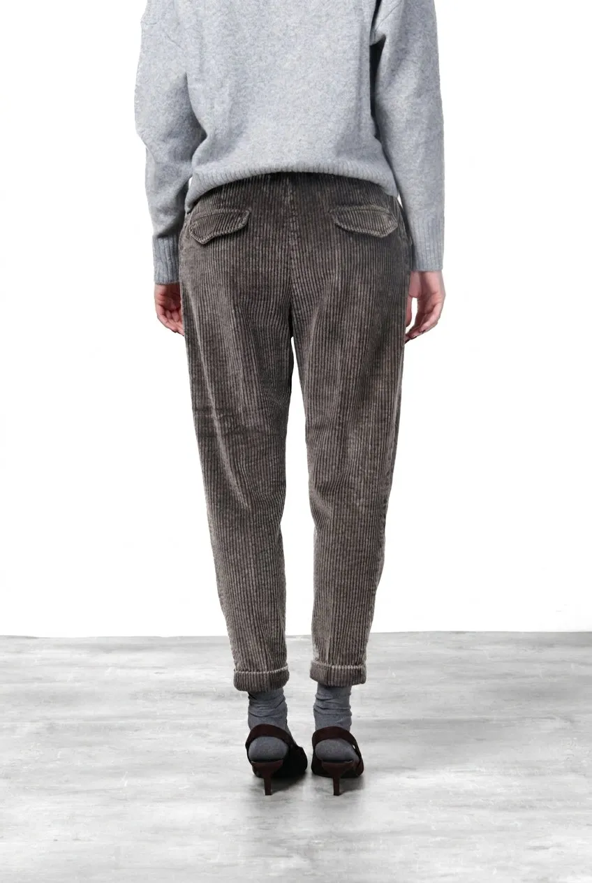 Mason's Malibu Jogger City pantalone donna marrone scuro velluto