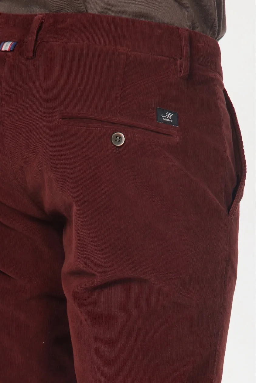Mason’s Torino pantalone chino uomo rosso scuro velluto slim