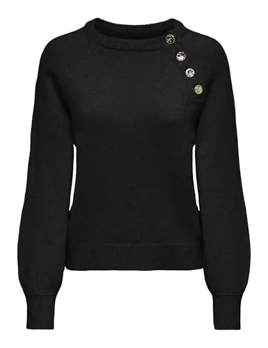 Only Onlemma maglione girocollo S nero a bottoni