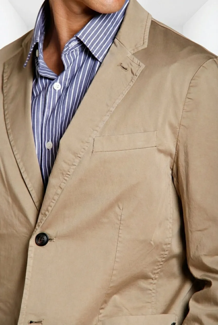 Mason's Da Vinci Travel blazer uomo kaki raso tecnico stretch