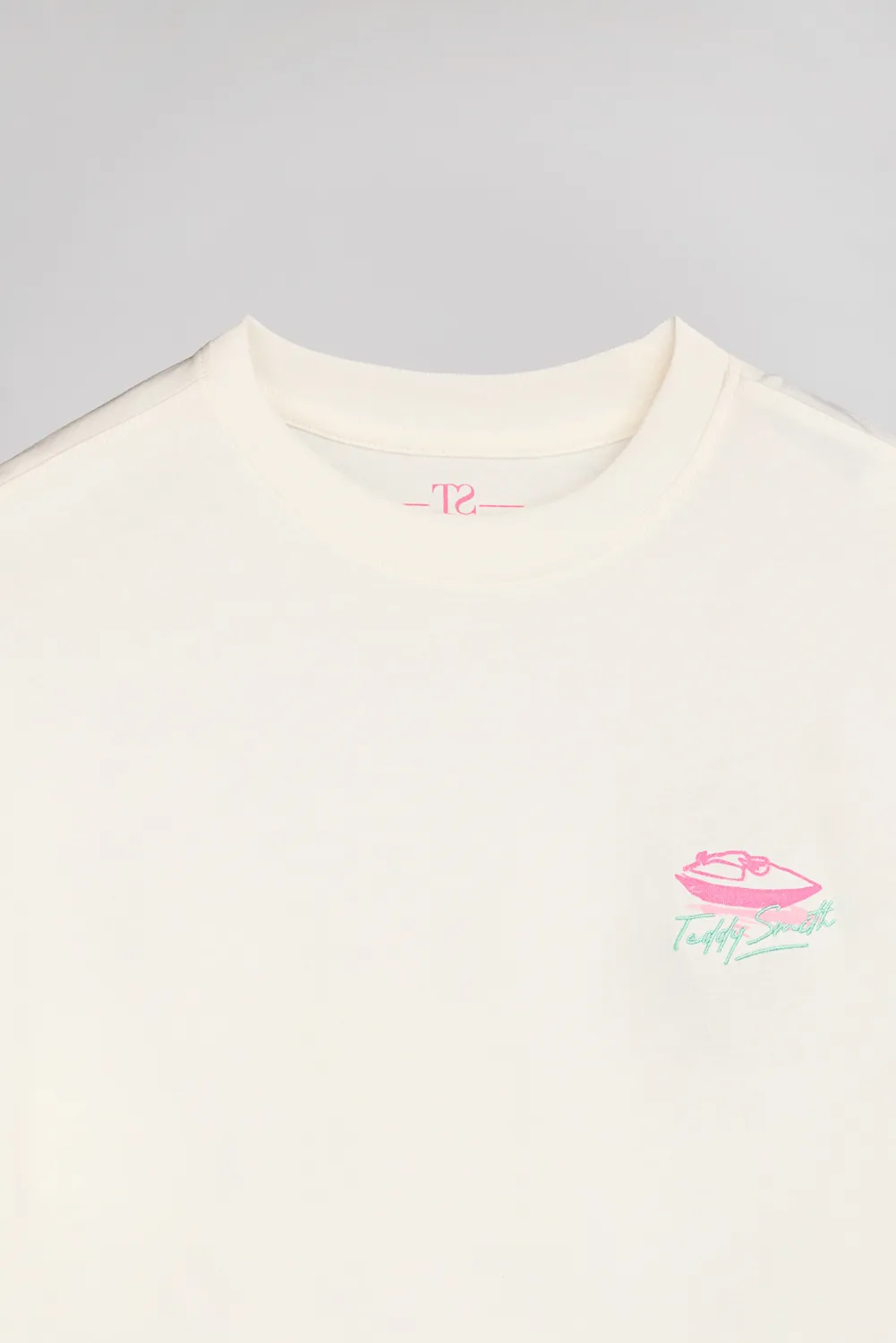 Teddy Smith T-Anabelle MC JR t-shirt bimba white cotone