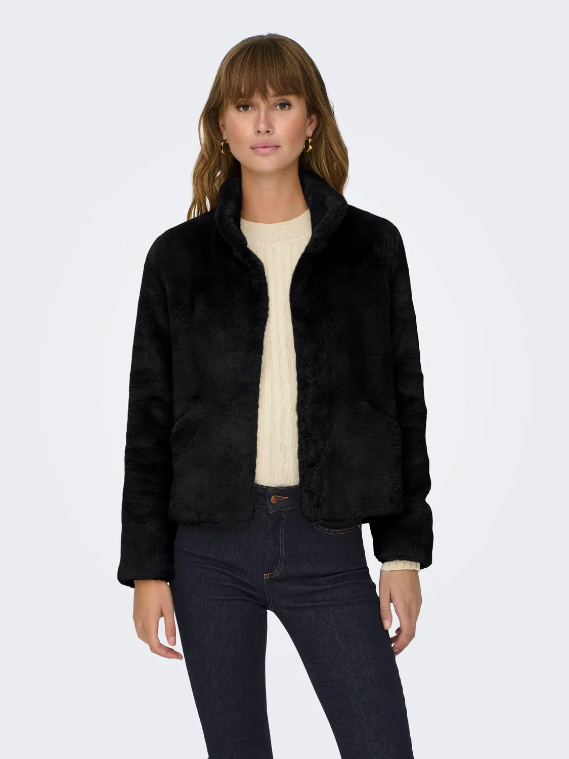 ONLY Newvida giacca pelliccia sintetica donna nera