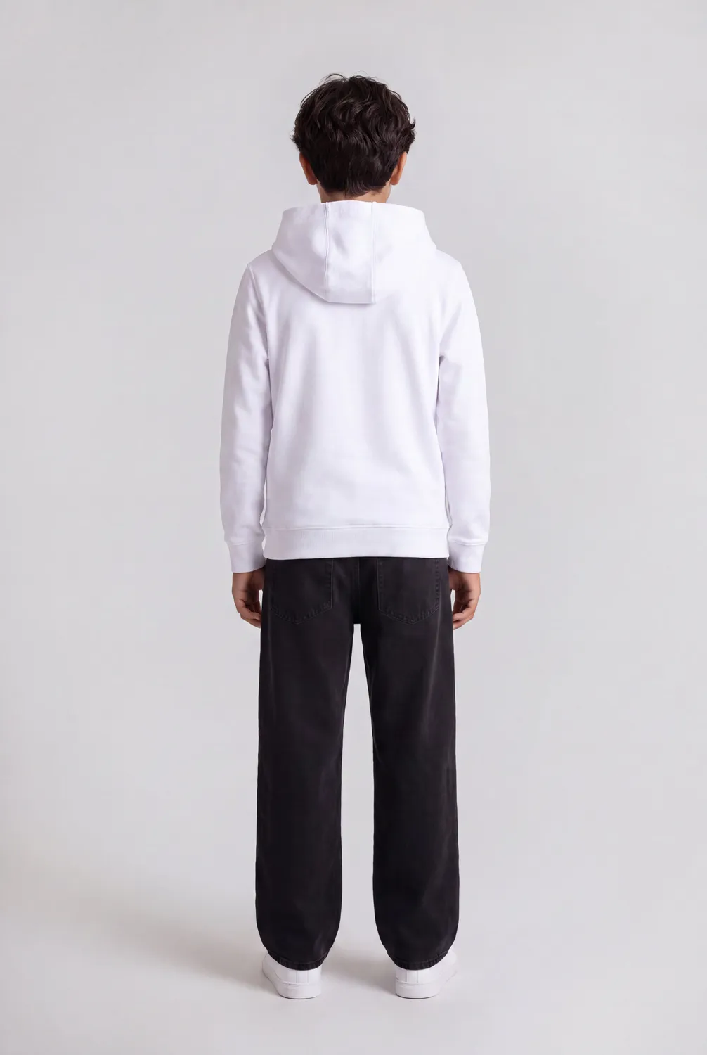Teddy Smith S-Evry Hoody JR felpa cappuccio bianca cotone