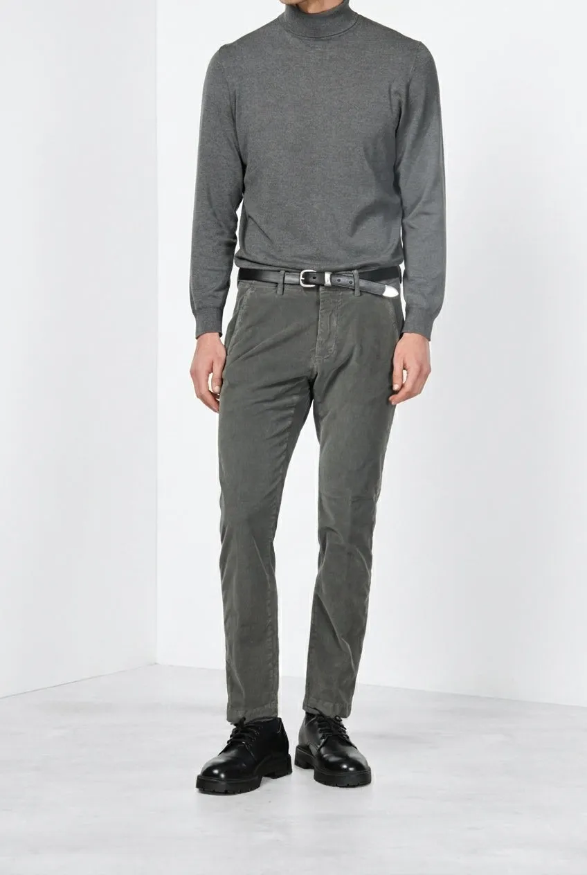 Mason's Torino pantalone chino uomo grigio scuro velluto slim