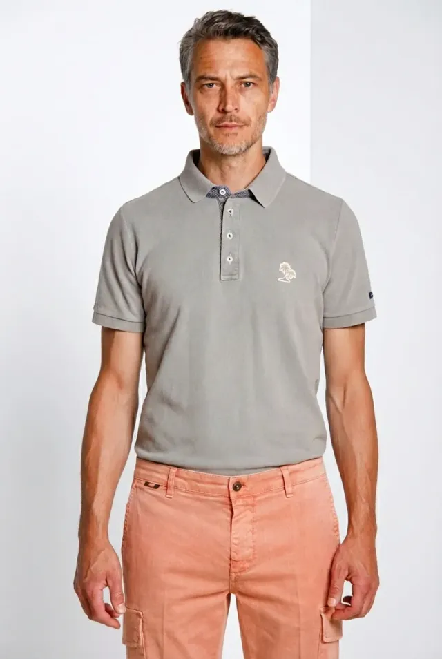 Mason's Leopardi polo uomo piquet basalto cotone