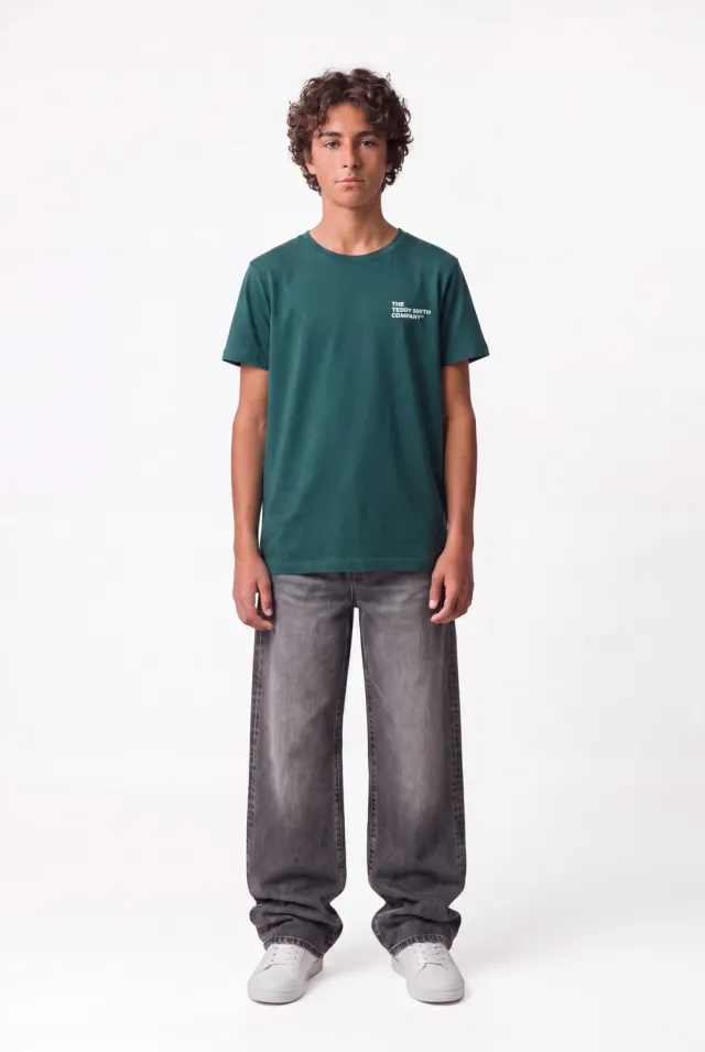 Teddy Smith T-Company t-shirt bambino verde elasticizzata slim
