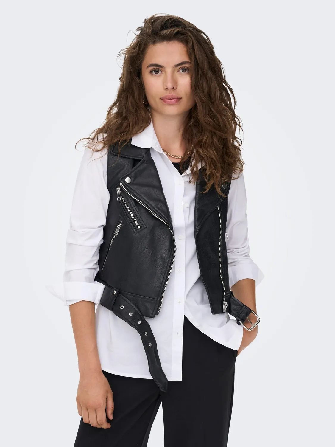 ONLY Onlvera Giacca Similpelle Donna Nera M