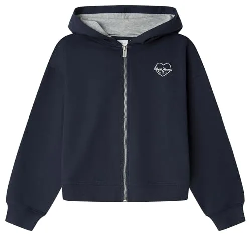 Pepe Jeans Avy felpa bambina zip con logo fronte retro