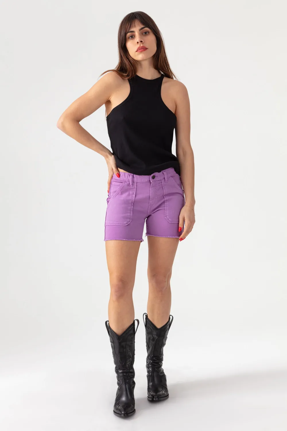 Acquaverde Tools shorts jeans Iris sfrangiati worker