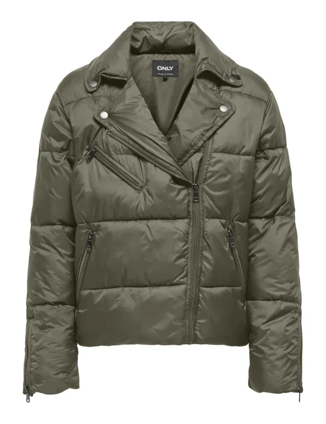 ONLY Onlvanilla Biker Giacca Imbottita Donna L Nera