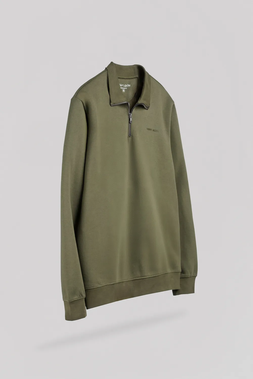 Teddy Smith S-Loan Dusty felpa kaki zip 3/4 uomo