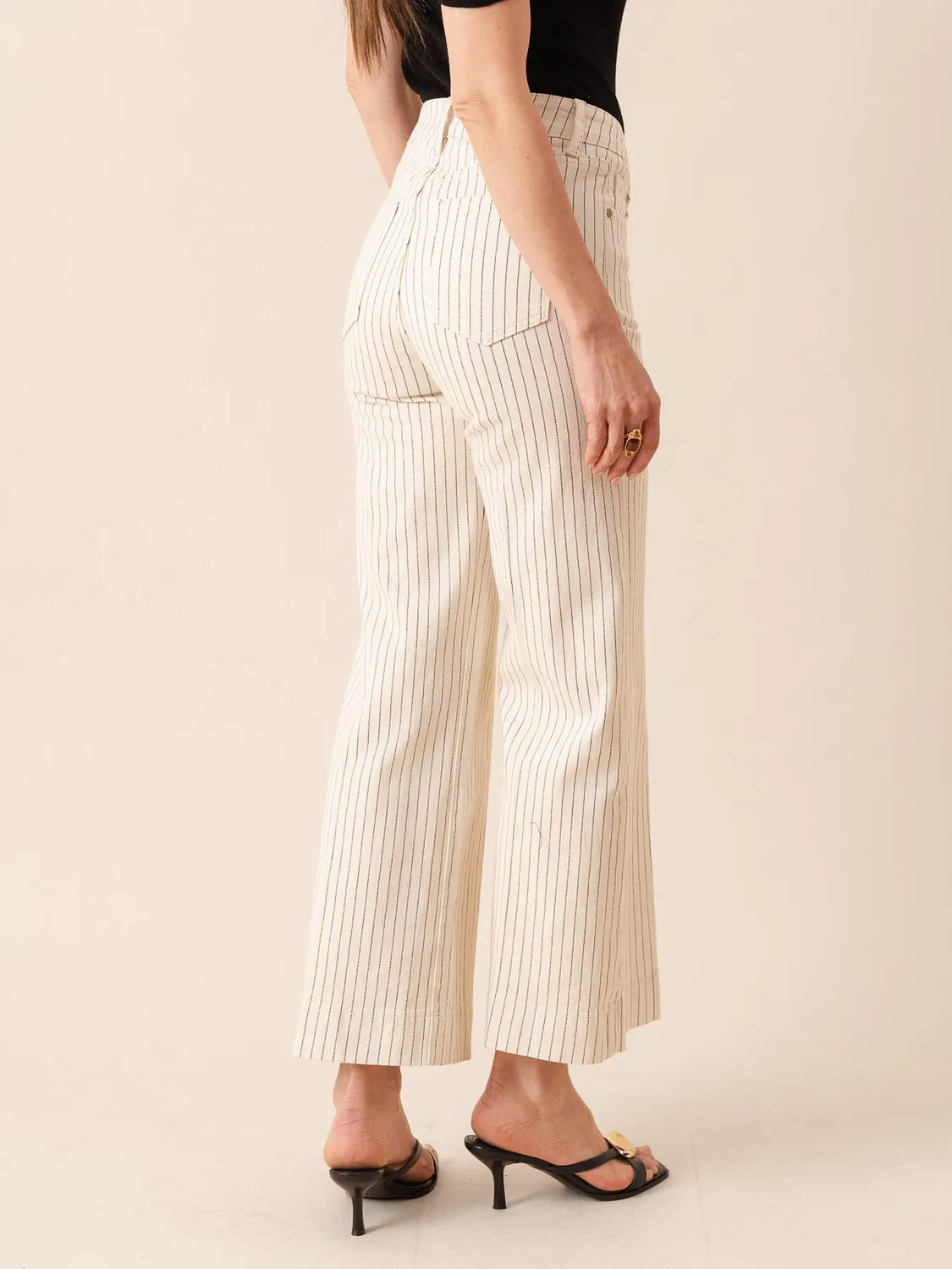 Oraije Vienna jeans wide rigato natural