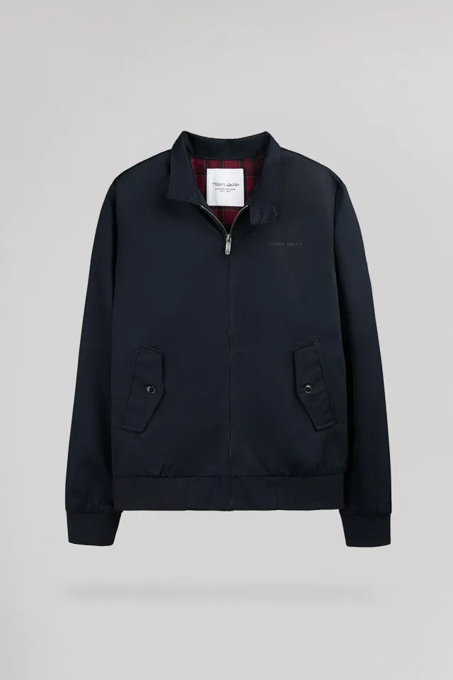 Teddy Smith Sanson 2 giubbotto uomo blu twill collo alto