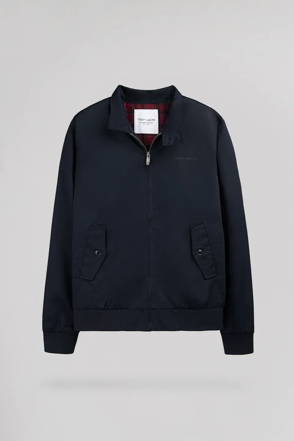 Teddy Smith Sanson 2 giubbotto uomo blu twill collo alto