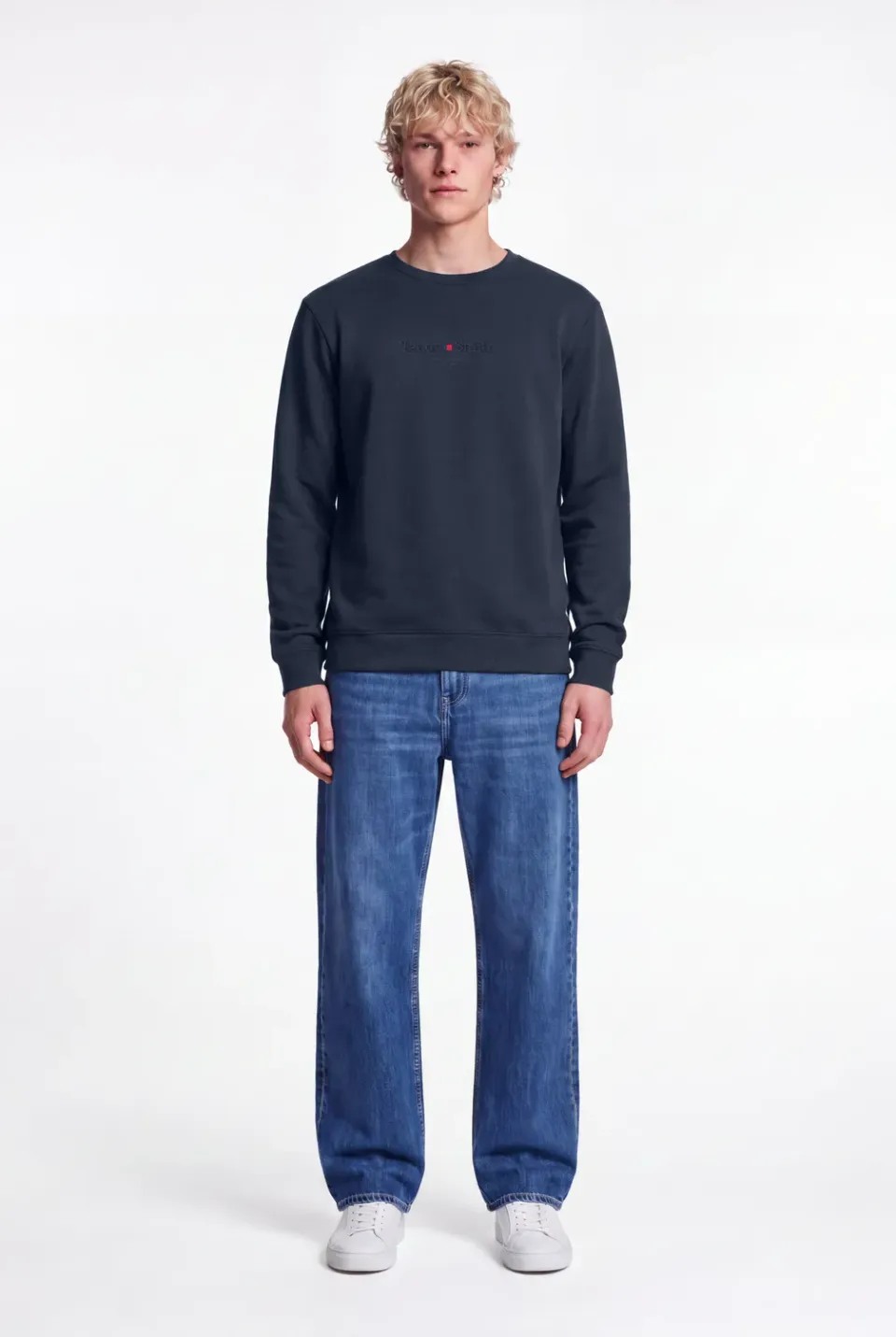 Teddy Smith S-Jim felpa girocollo blu total navy