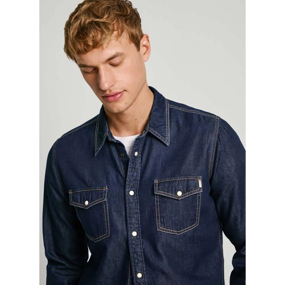 Pepe Jeans Regular Shirt Camicia Uomo Denim Blu
