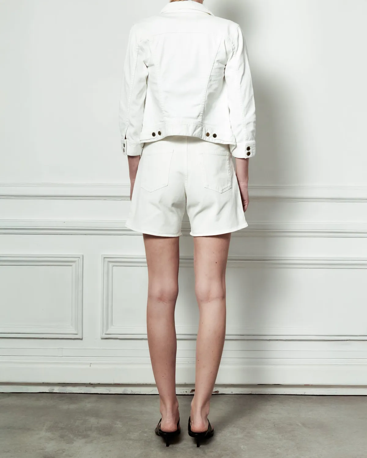 Acquaverde May shorts vita alta off white larghi