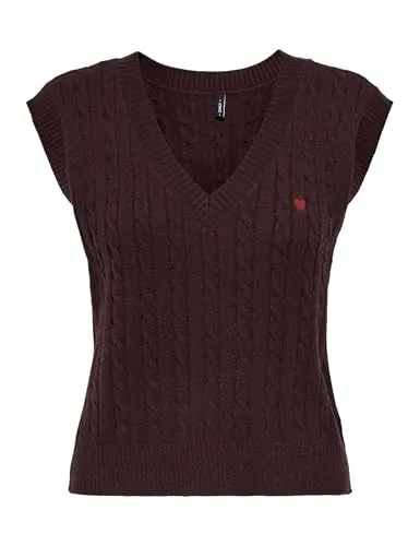 ONLY Onlkatia SL Cable V-Neck Gilet Donna Taglia S Scollo a V