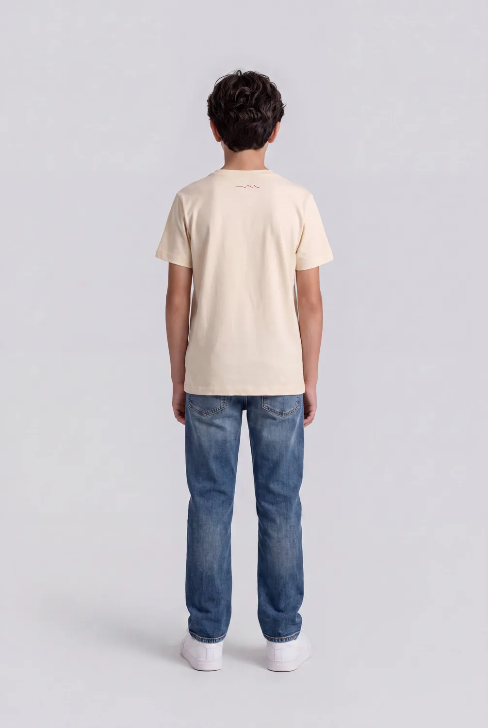 Teddy Smith T-Company T-Shirt Crema Bambino Attillata