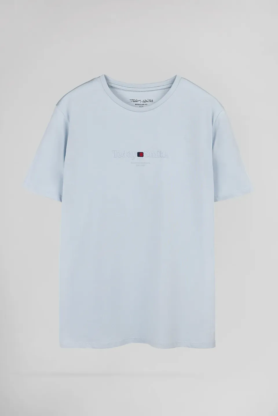 Teddy Smith T-Jim MC t-shirt uomo azzurro cotone