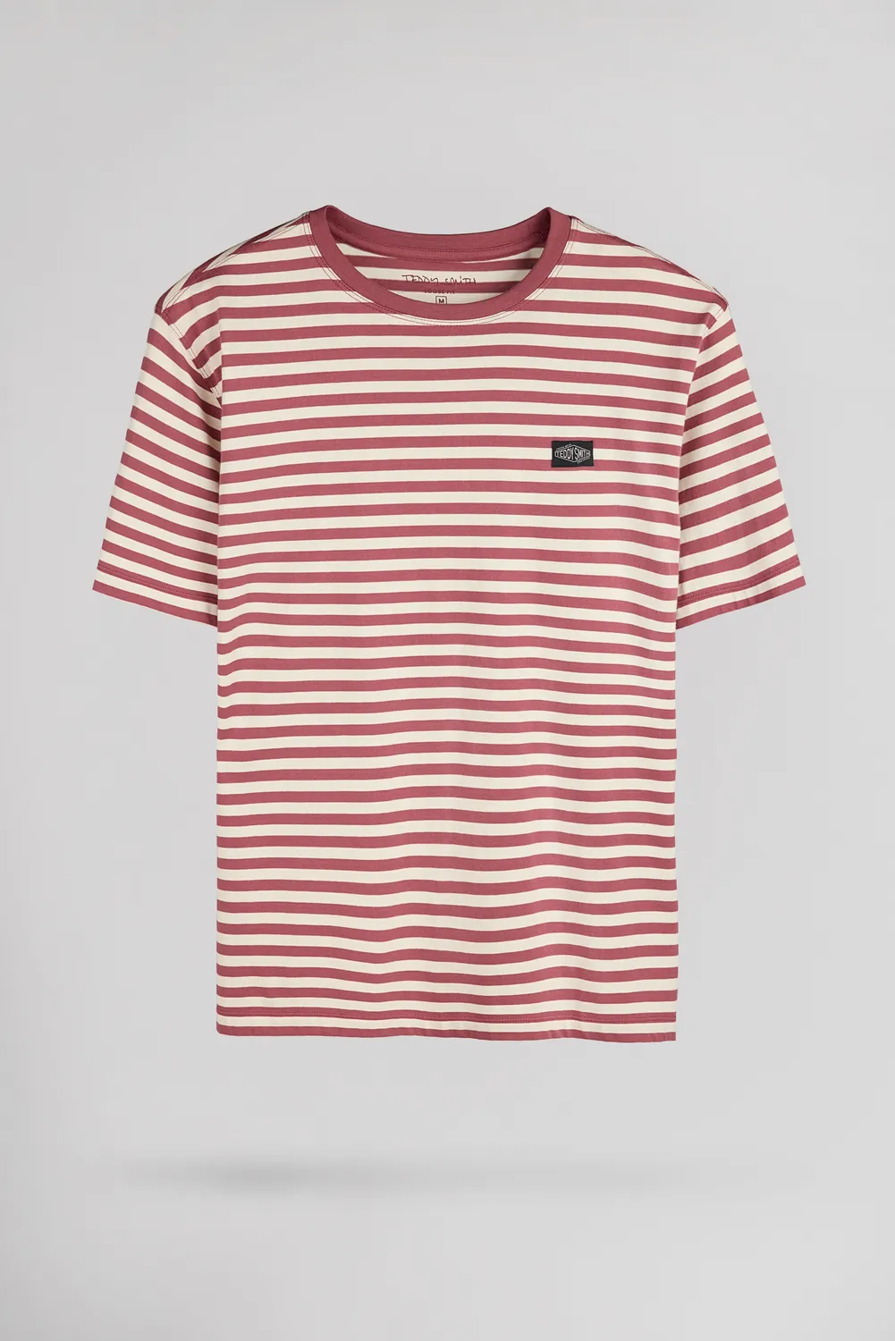 Teddy Smith T-Stry MC t-shirt righe lampone uomo