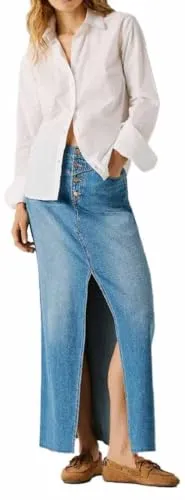 Pepe Jeans Mira maxi gonna donna XSW/32L denim chiaro
