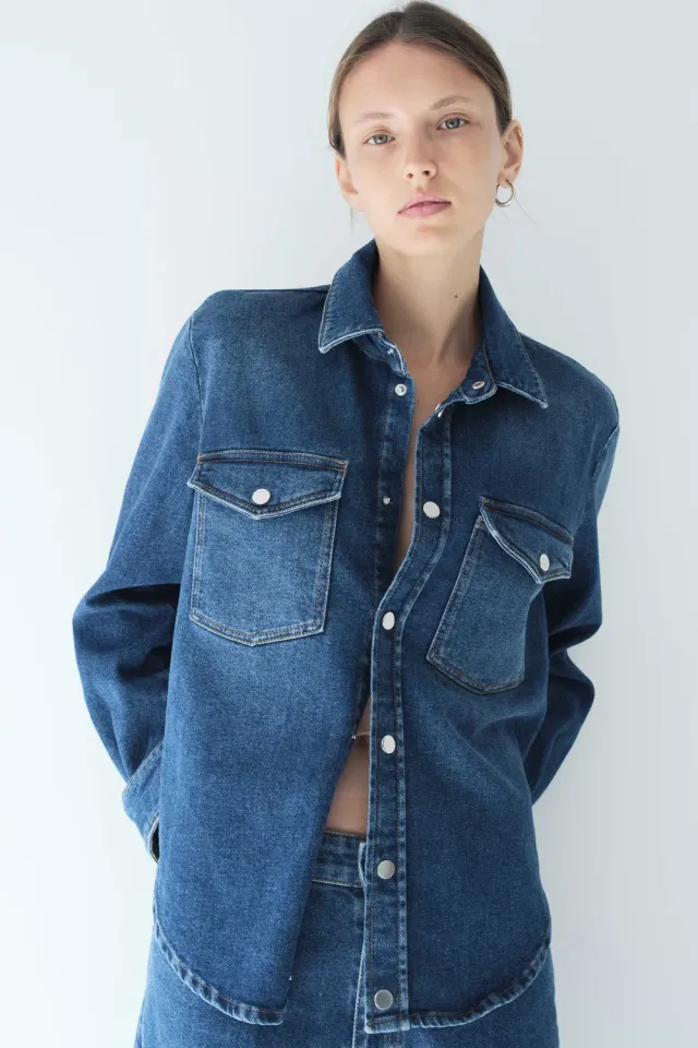 acquaverde Topaze camicia jeans Worn denim medio