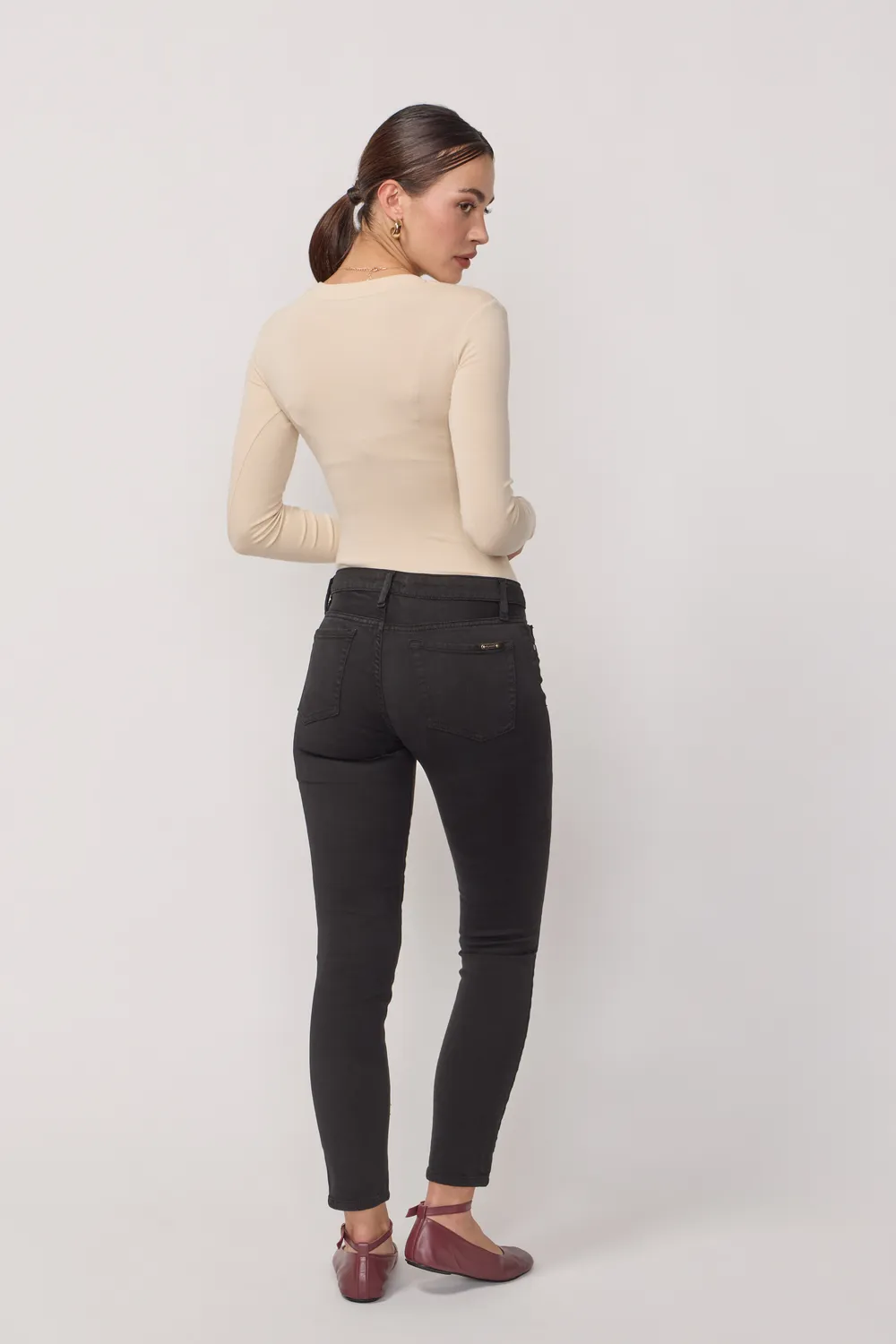 Acquaverde Scarlett Slim Pantalone Nero Stretch 7/8