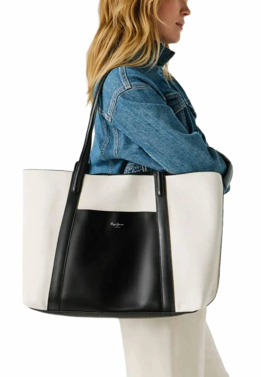 Pepe Jeans Audrey Tale shopper donna nero magnetica