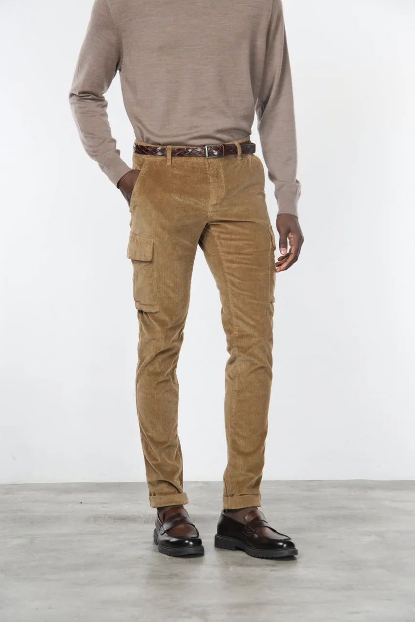 Mason's Chile Cargo Uomo Cammello Extra Slim Velluto