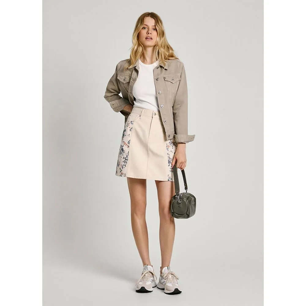 Pepe Jeans Gonna Jeans Donna S Ecru Paisley
