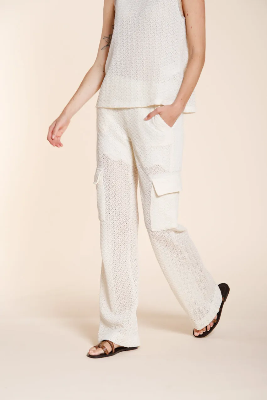 Mason's Easy Straight pantalone donna panna crochet straight