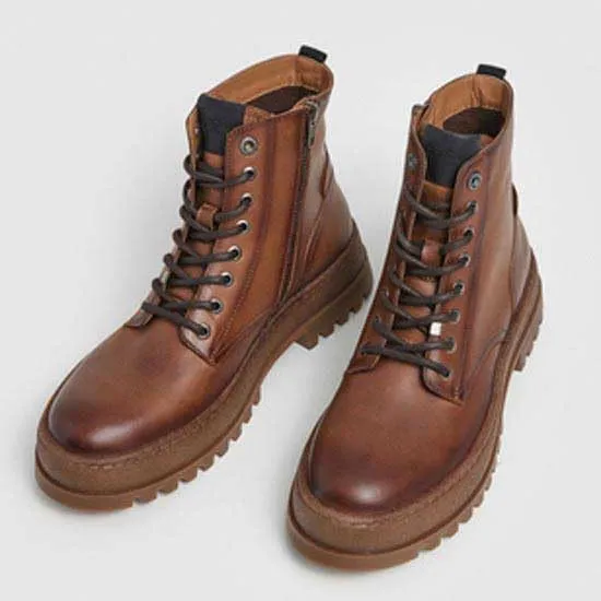 Pepe Jeans Lincoln Stivali Uomo 45 EU Cognac Pelle