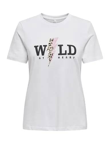 ONLY Onlhenny Life Reg top jersey bianco taglia S