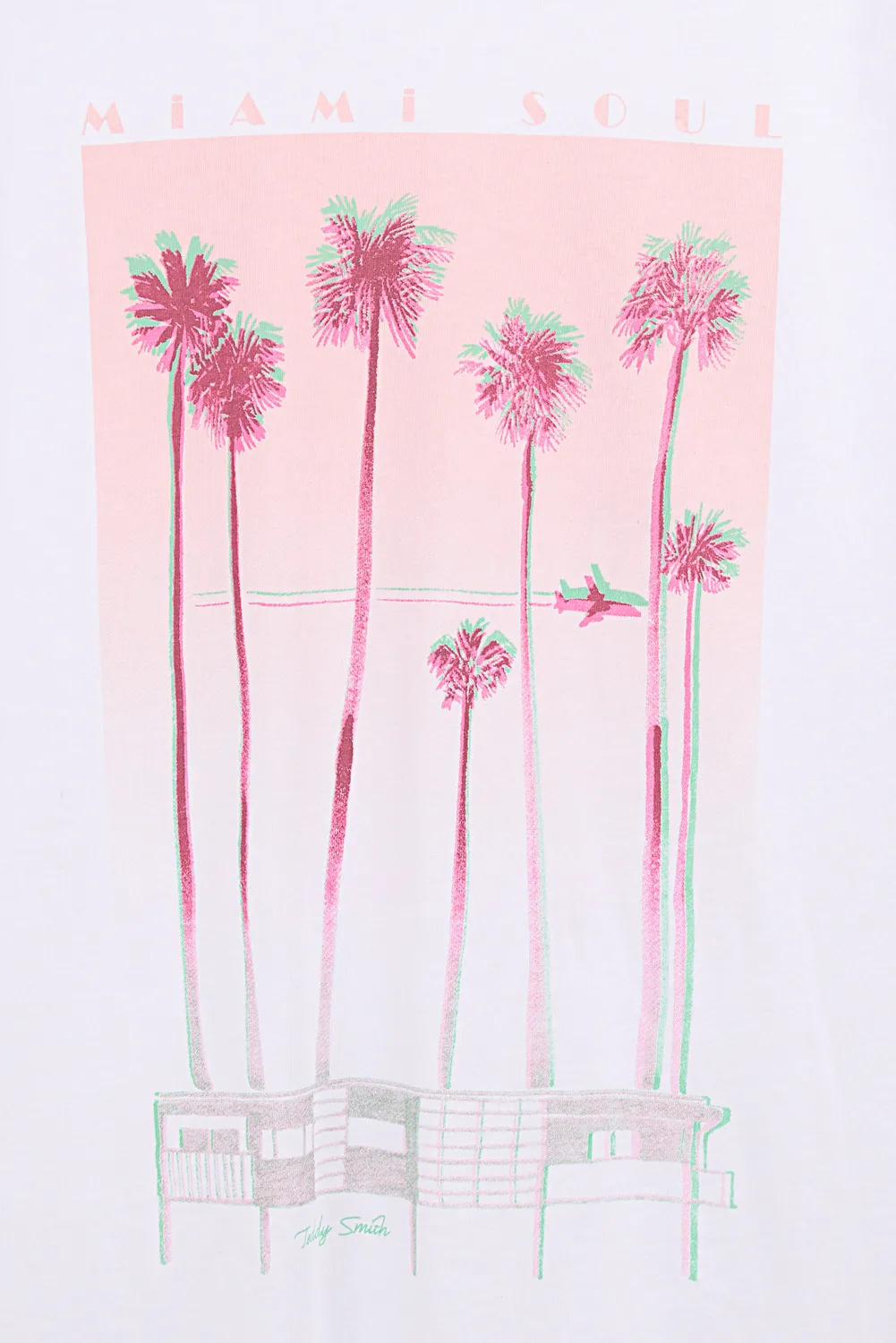 Teddy Smith T-Miami t-shirt donna bianca grafica