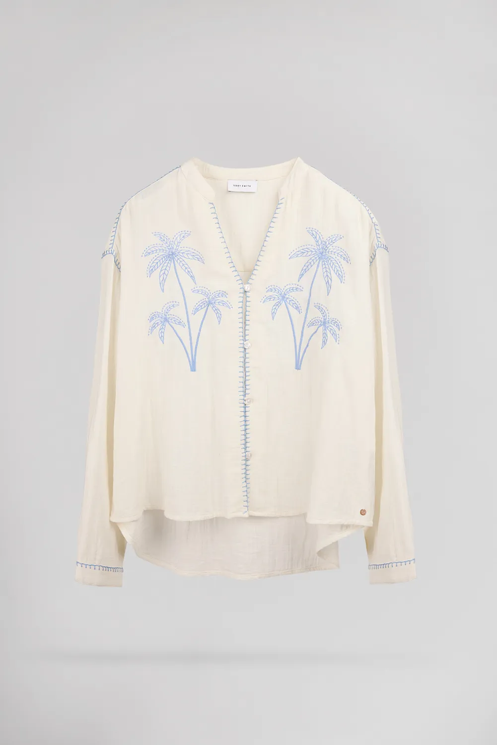 Teddy Smith C-Sarah Middle White camicia palme donna