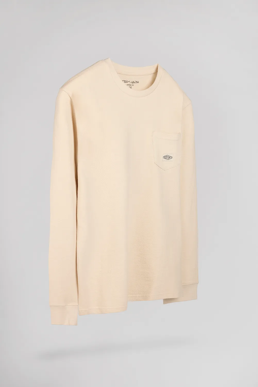 Teddy Smith T-Jameson ML t-shirt maniche lunghe crema tasca