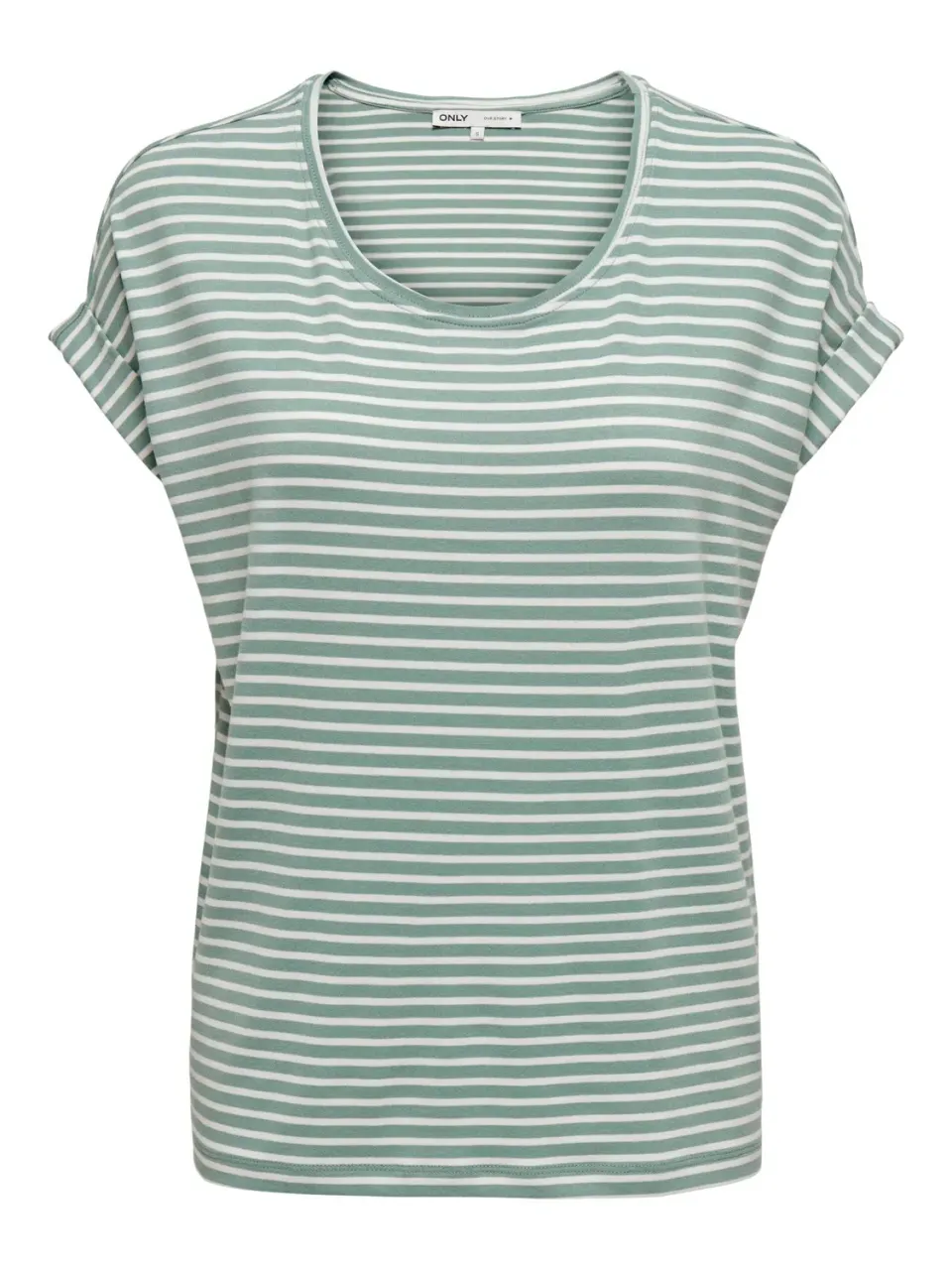 ONLY Solo maglia righe manica corta scollo rotondo Cloud Dancer